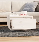 VidaXL Salontafel 55x56x32 cm massief grenenhout wit