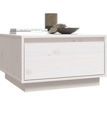 VidaXL Salontafel 55x56x32 cm massief grenenhout wit