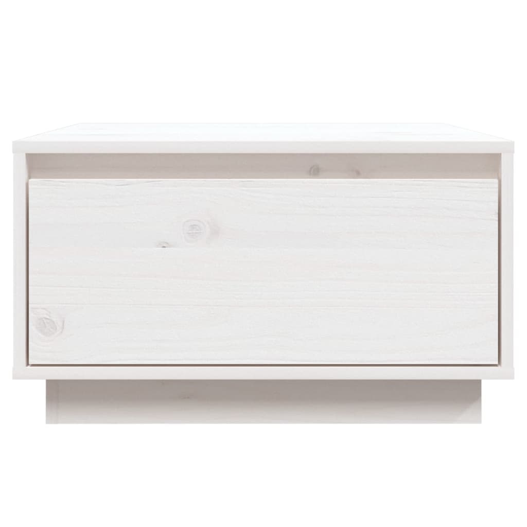 VidaXL Salontafel 55x56x32 cm massief grenenhout wit