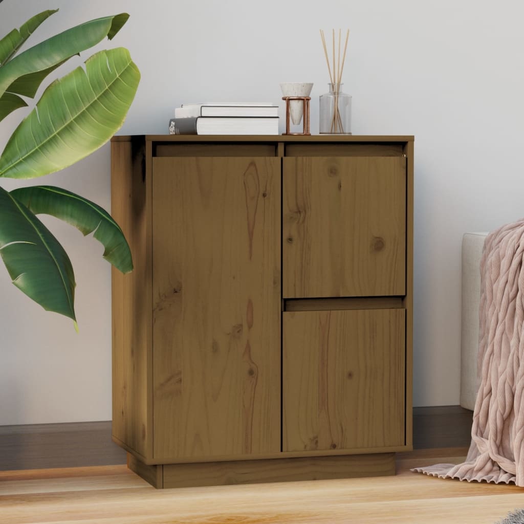 VidaXL Dressoir 60x34x75 cm massief grenenhout honingbruin