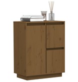VidaXL Dressoir 60x34x75 cm massief grenenhout honingbruin