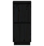 VidaXL Dressoirs 2 st 31,5x34x75 cm massief grenenhout zwart