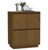 VidaXL Dressoir 60x34x75 cm massief grenenhout honingbruin