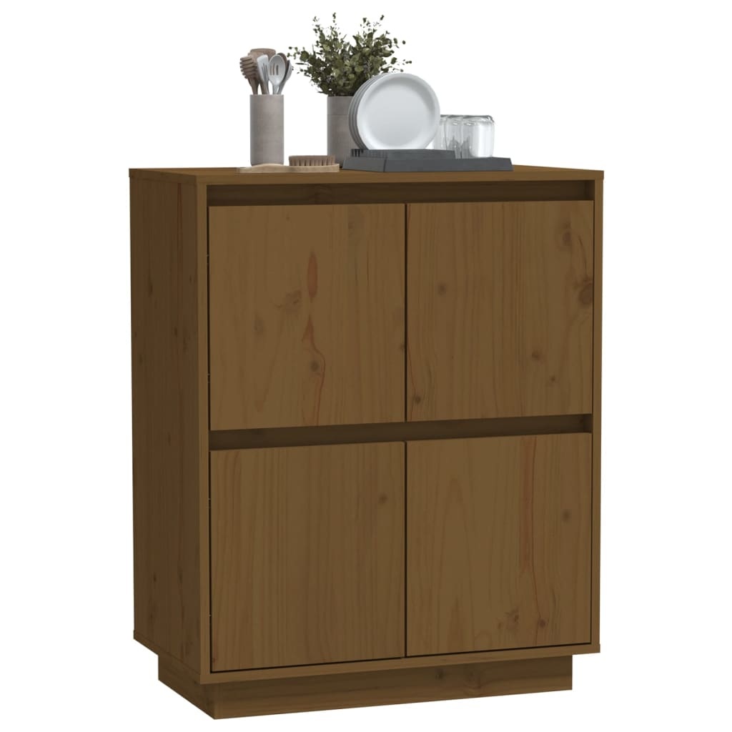 VidaXL Dressoir 60x34x75 cm massief grenenhout honingbruin