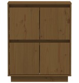 VidaXL Dressoir 60x34x75 cm massief grenenhout honingbruin
