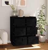 VidaXL Dressoirs 2 st 32x34x75 cm massief grenenhout zwart