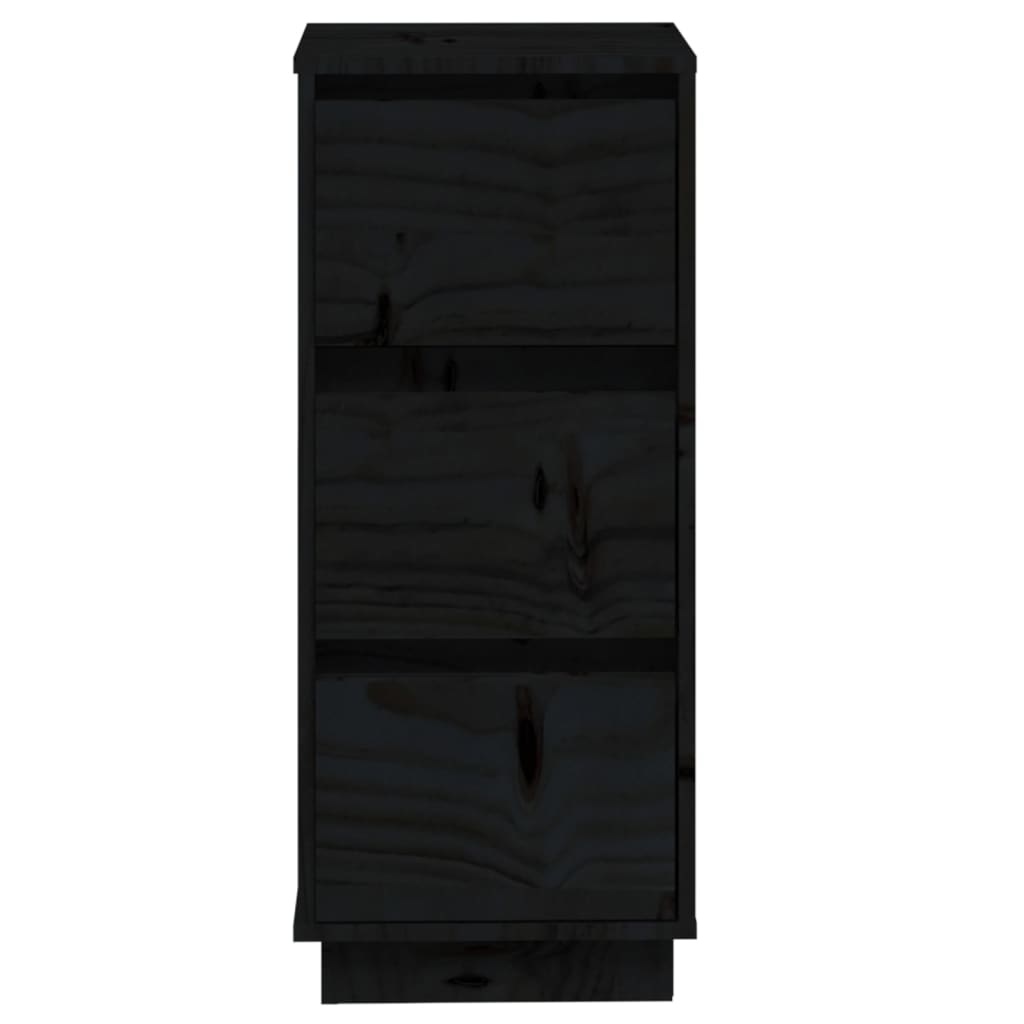VidaXL Dressoirs 2 st 32x34x75 cm massief grenenhout zwart