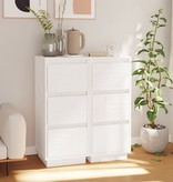 VidaXL Dressoirs 2 st 32x34x75 cm massief grenenhout wit