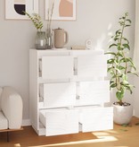 VidaXL Dressoirs 2 st 32x34x75 cm massief grenenhout wit
