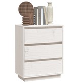 VidaXL Dressoir 60x34x75 cm massief grenenhout wit