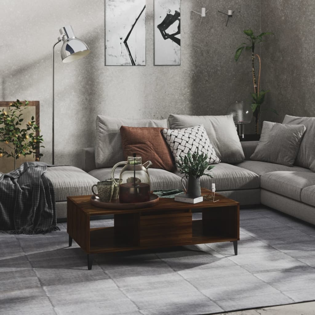 VidaXL Salontafel 103,5x60x35 cm spaanplaat bruineikenkleurig