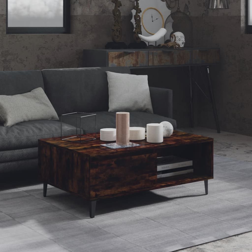 VidaXL Salontafel 90x60x35 cm spaanplaat gerookt eikenkleurig