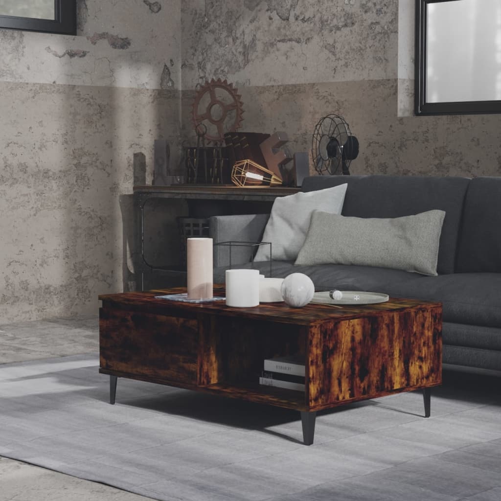 VidaXL Salontafel 90x60x35 cm spaanplaat gerookt eikenkleurig