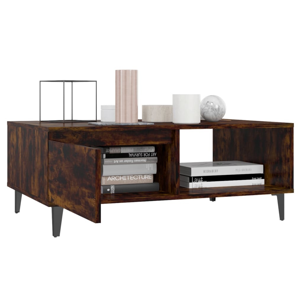 VidaXL Salontafel 90x60x35 cm spaanplaat gerookt eikenkleurig