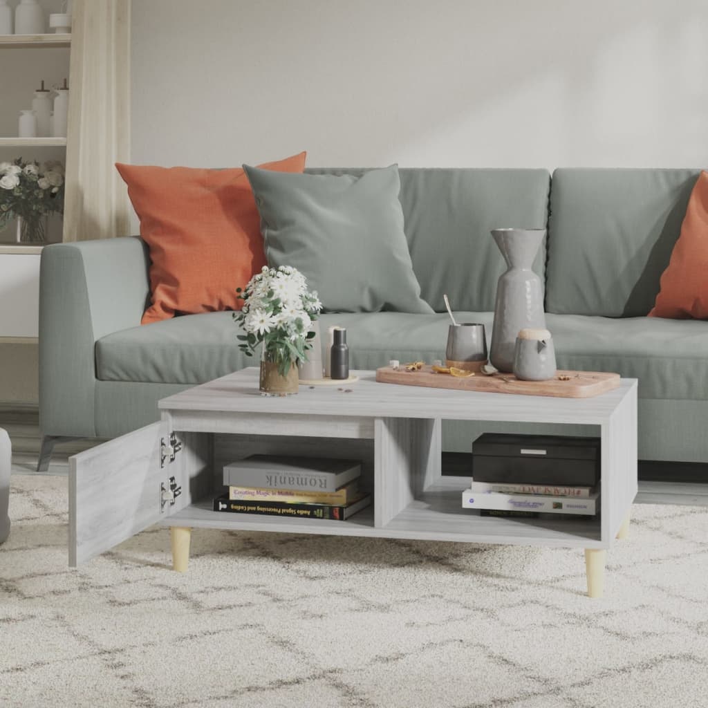 VidaXL Salontafel 90x60x35 cm spaanplaat grijs sonoma eikenkleurig