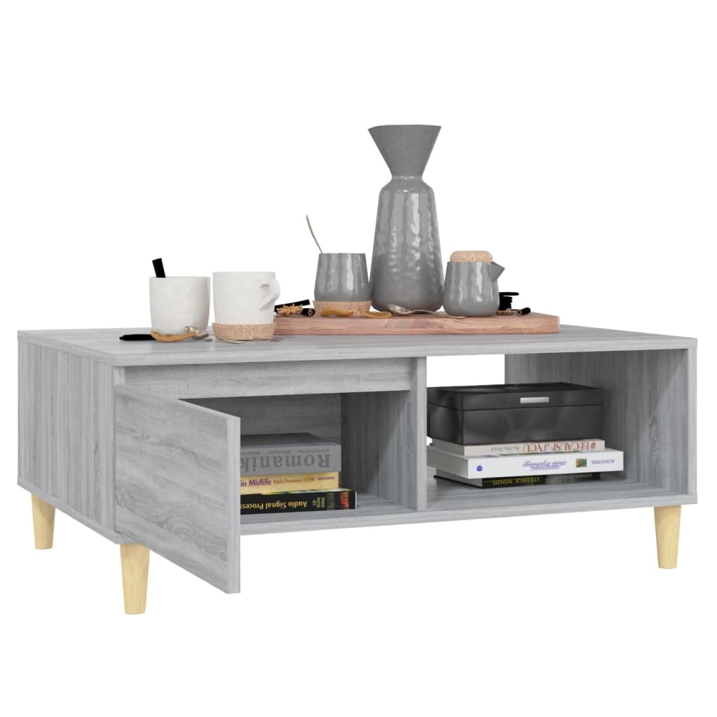 VidaXL Salontafel 90x60x35 cm spaanplaat grijs sonoma eikenkleurig