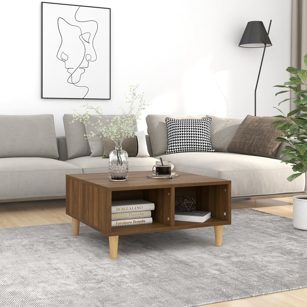 VidaXL Salontafel 60x60x30 cm spaanplaat bruineikenkleurig