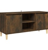 VidaXL Tv-meubel met houten poten 103,5x35x50 cm gerookt eikenkleurig