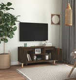 VidaXL Tv-meubel met houten poten 103,5x35x50 cm gerookt eikenkleurig