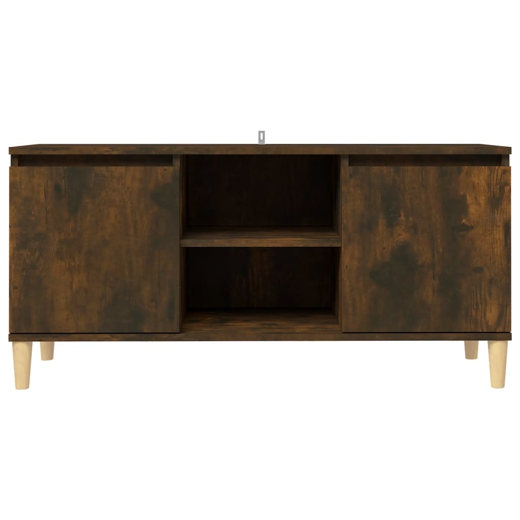 VidaXL Tv-meubel met houten poten 103,5x35x50 cm gerookt eikenkleurig