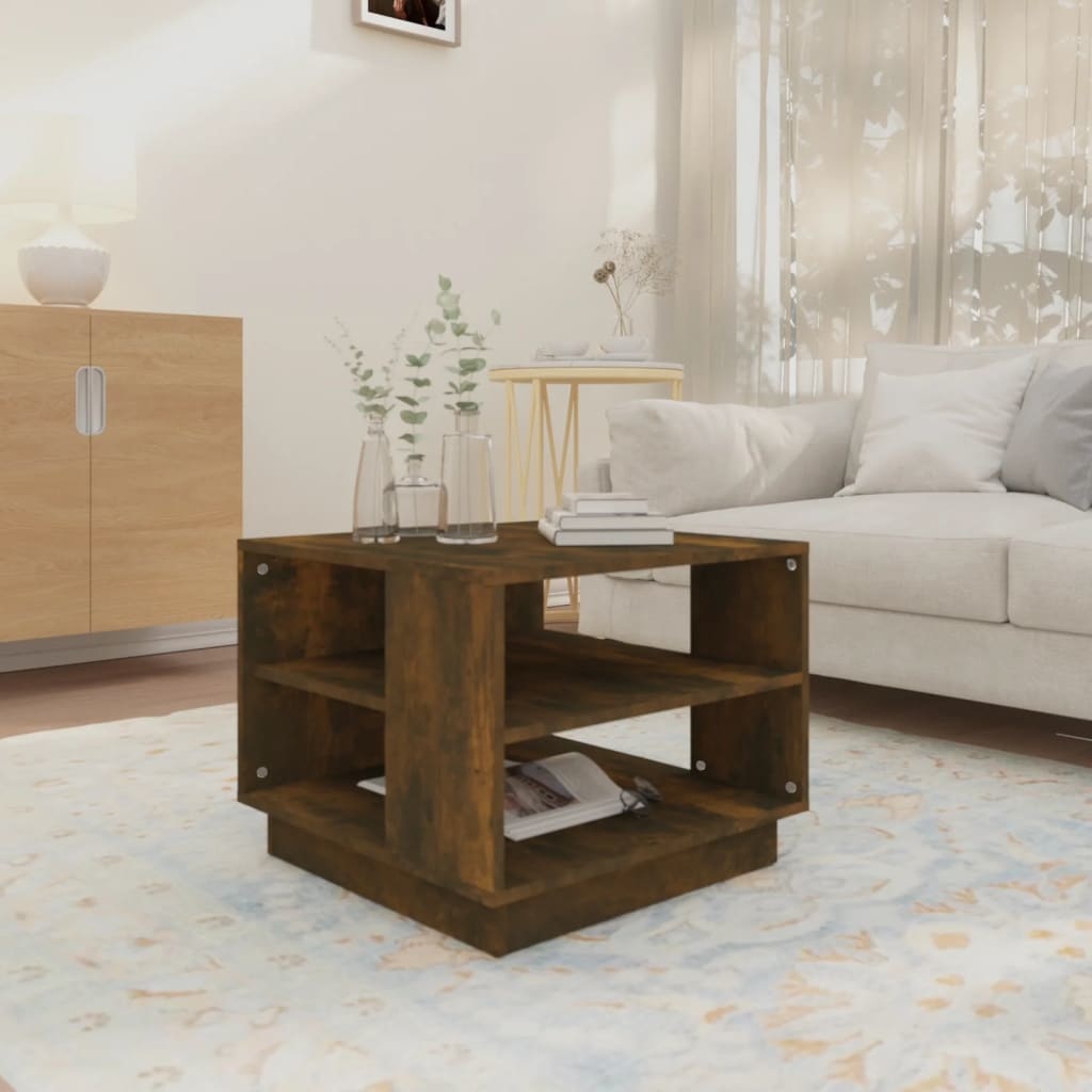 VidaXL Salontafel 55x55x43 cm spaanplaat gerookt eikenkleurig