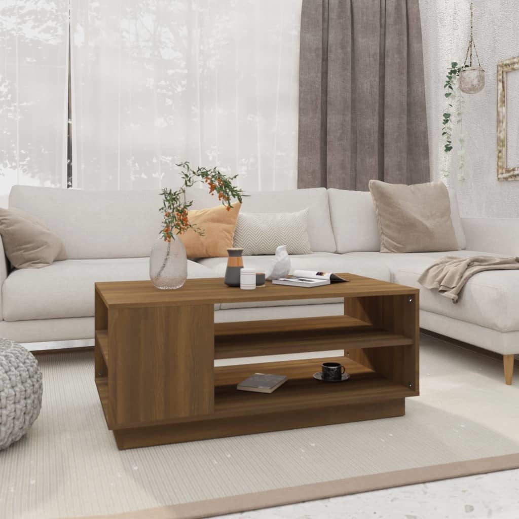 VidaXL Salontafel 102x55x43 cm spaanplaat bruineikenkleurig