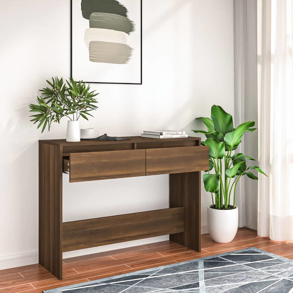 VidaXL Wandtafel 100x35x76,5 spaanplaat bruineikenkleurig