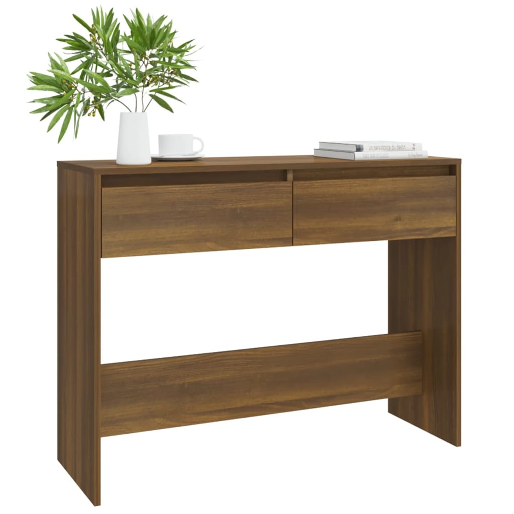 VidaXL Wandtafel 100x35x76,5 spaanplaat bruineikenkleurig