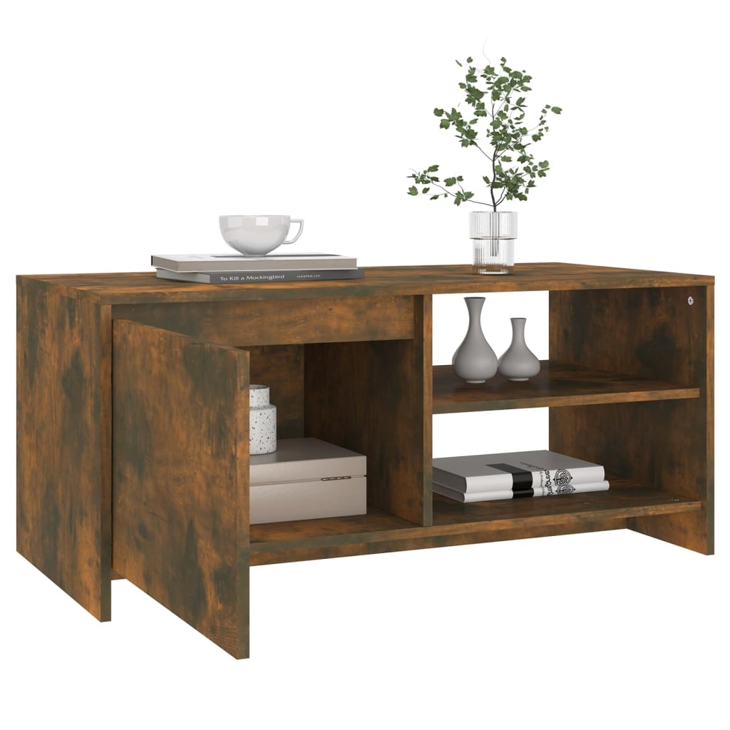 VidaXL Salontafel 102x50x45 cm bewerkt hout gerookt eikenkleurig