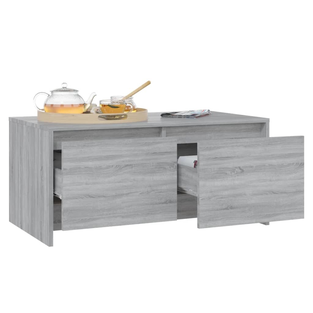 vidaXL Salontafel 90x50x41,5 cm spaanplaat grijs sonoma eikenkleurig