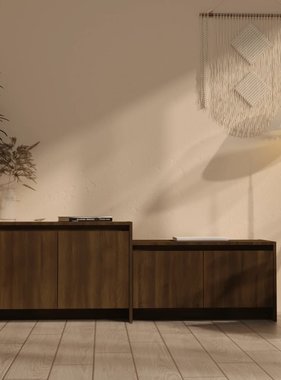 VidaXL Tv-meubel 146,5x35x50 cm spaanplaat bruineikenkleurig