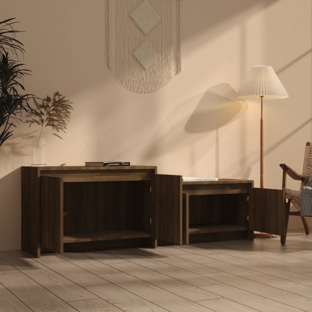 VidaXL Tv-meubel 146,5x35x50 cm spaanplaat bruineikenkleurig