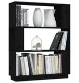 vidaXL Boekenkast/kamerscherm 80x25x101 cm massief grenenhout zwart