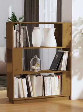 vidaXL Boekenkast/kamerscherm 80x25x101 cm massief hout honingbruin