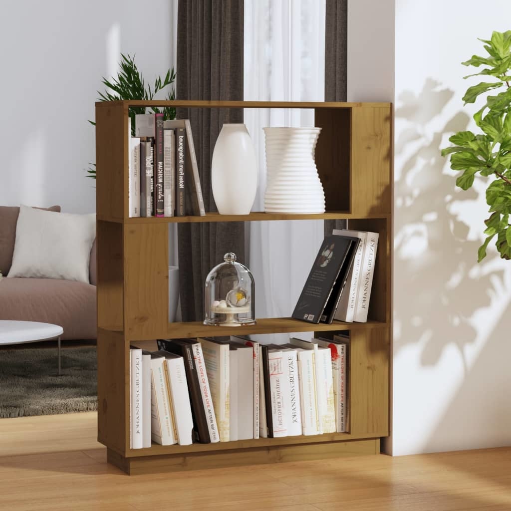 vidaXL Boekenkast/kamerscherm 80x25x101 cm massief hout honingbruin