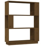 vidaXL Boekenkast/kamerscherm 80x25x101 cm massief hout honingbruin