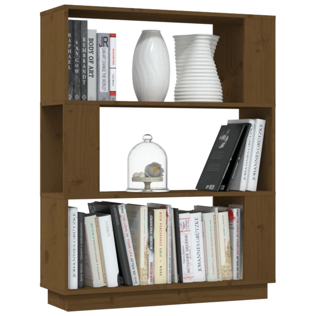 vidaXL Boekenkast/kamerscherm 80x25x101 cm massief hout honingbruin