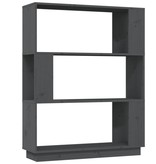 vidaXL Boekenkast/kamerscherm 80x25x101 cm massief grenenhout grijs