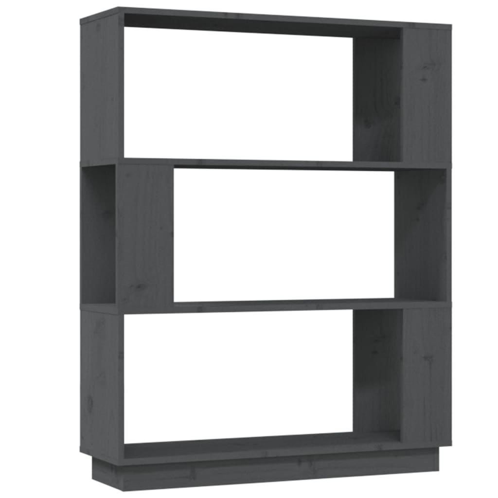 vidaXL Boekenkast/kamerscherm 80x25x101 cm massief grenenhout grijs