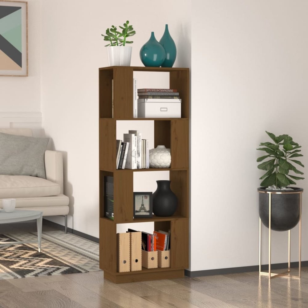 VidaXL Boekenkast/kamerscherm 51x25x132 cm grenenhout honingbruin