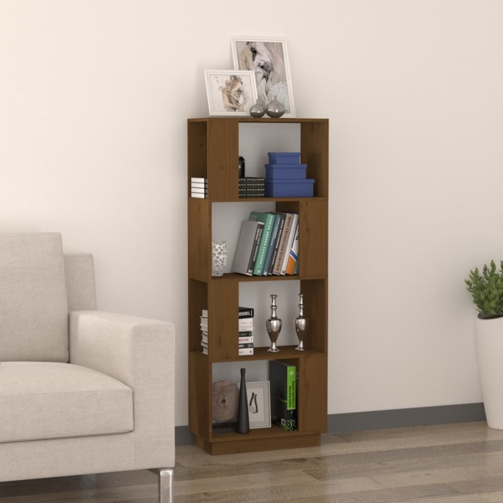 VidaXL Boekenkast/kamerscherm 51x25x132 cm grenenhout honingbruin