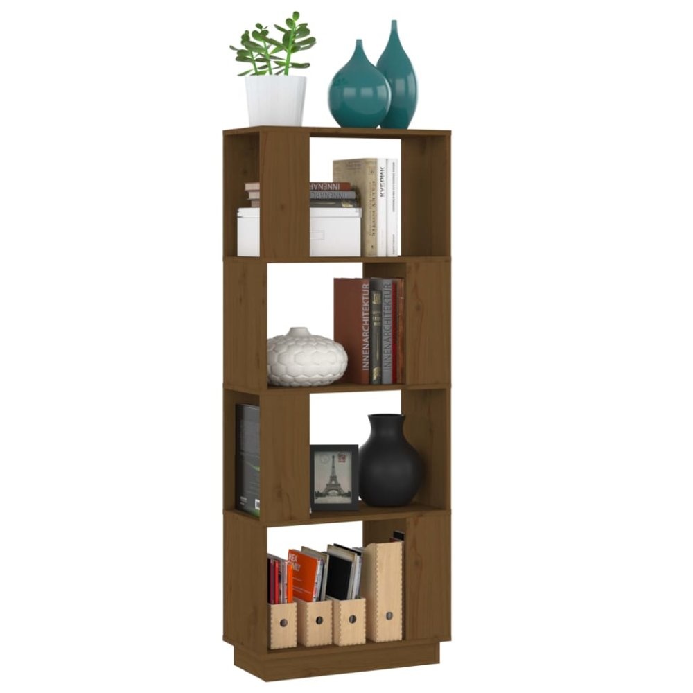 VidaXL Boekenkast/kamerscherm 51x25x132 cm grenenhout honingbruin