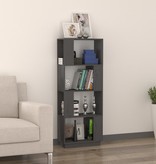 vidaXL Boekenkast/kamerscherm 51x25x132 cm massief grenenhout grijs