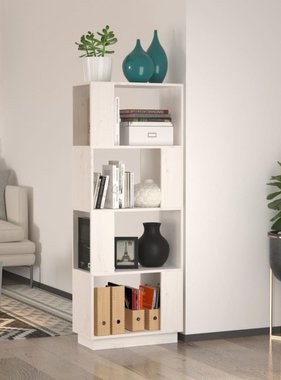 vidaXL Boekenkast/kamerscherm 51x25x132 cm massief grenenhout wit