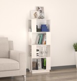 vidaXL Boekenkast/kamerscherm 51x25x132 cm massief grenenhout wit