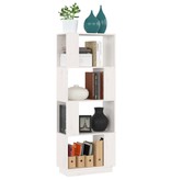 vidaXL Boekenkast/kamerscherm 51x25x132 cm massief grenenhout wit