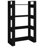 VidaXL Boekenkast/kamerscherm 80x25x125 cm massief grenenhout zwart