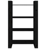 VidaXL Boekenkast/kamerscherm 80x25x125 cm massief grenenhout zwart