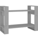 VidaXL Boekenkast/kamerscherm 80x35x56,5 cm massief grenenhout grijs