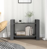 VidaXL Boekenkast/kamerscherm 80x35x56,5 cm massief grenenhout grijs